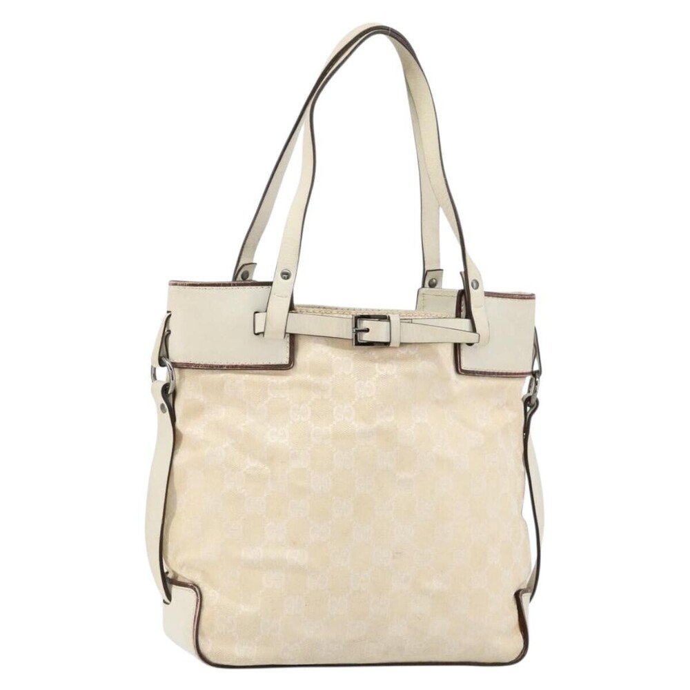 Gucci Belted Bucket Tote GG Canvas with Leather Small